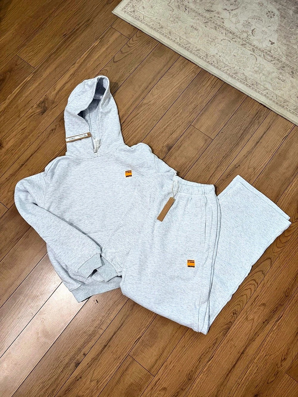 SKIMS X COMMUNITY GOODS Gray Hoodie and Sweatpants Set